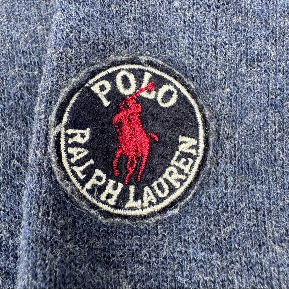Polo Ralph Lauren reversible quarter zipper sweatshirt in blue and gray. Size XL